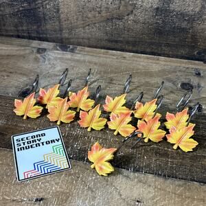 Maple Leaf Shower Curtain Hooks 12 Pcs Fall Autumn Decorative Decor Leaves